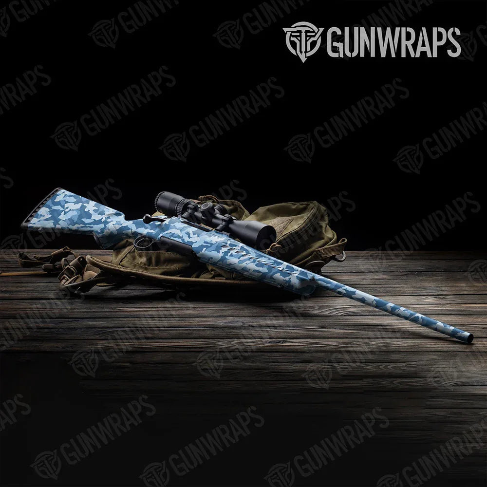 Erratic Cool Blue Rifle Gun Skin Vinyl Wraps