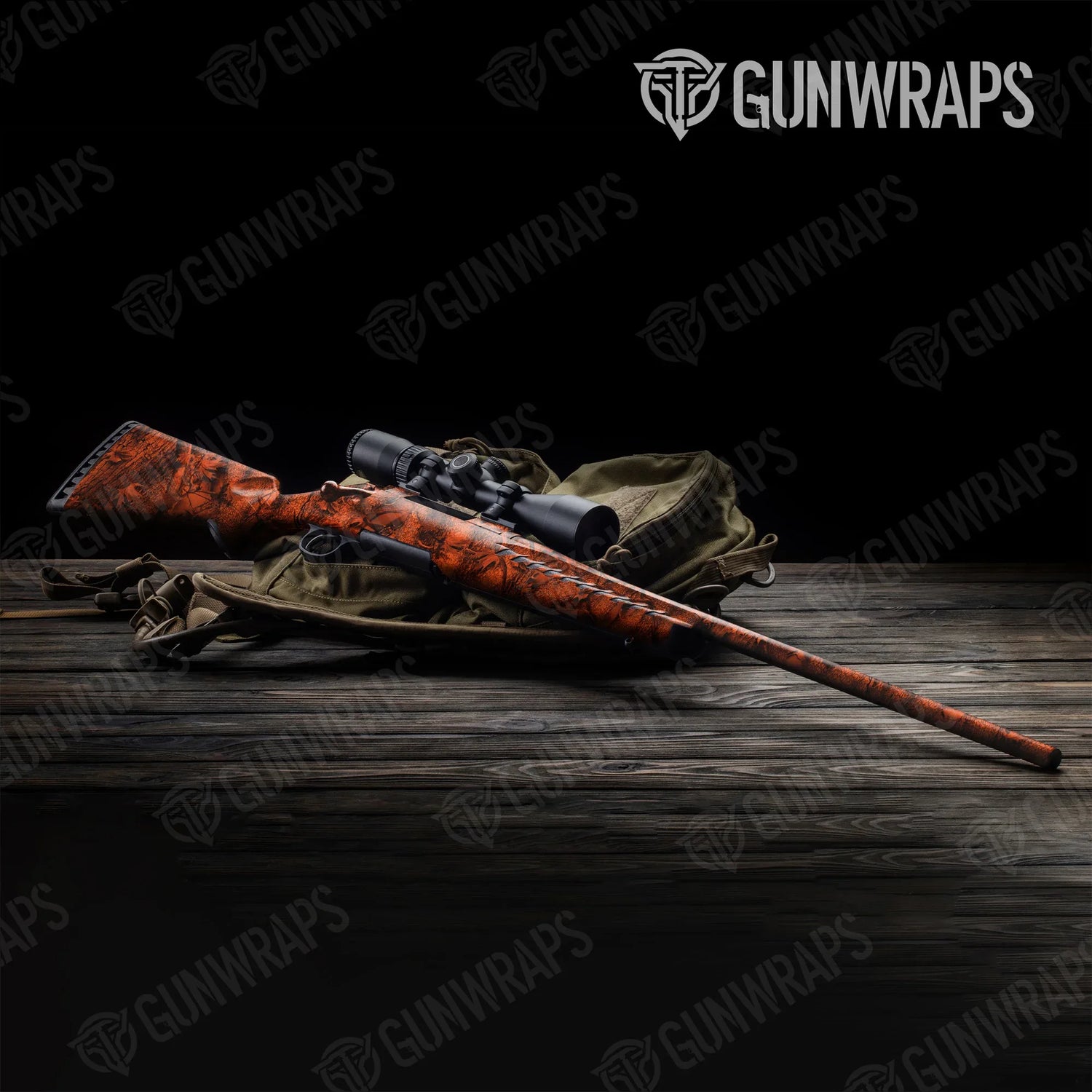 Nature Orange Forest Rifle Gun Skin Vinyl Wraps