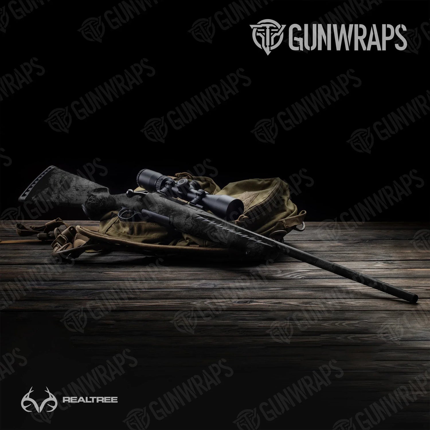 Realtree WAV3 Black Rifle Gun Skin Vinyl Wraps