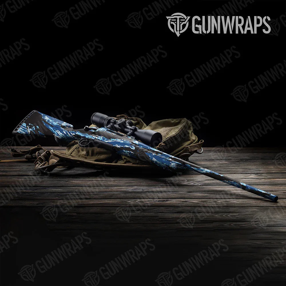 Vietnam Tiger Stripe Baby Blue Rifle Gun Skin Vinyl Wraps