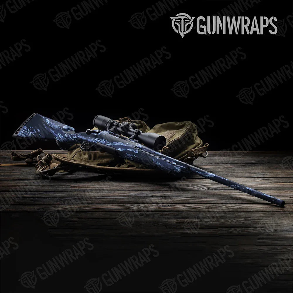 Vietnam Tiger Stripe Blue Urban Night Rifle Gun Skin Vinyl Wraps