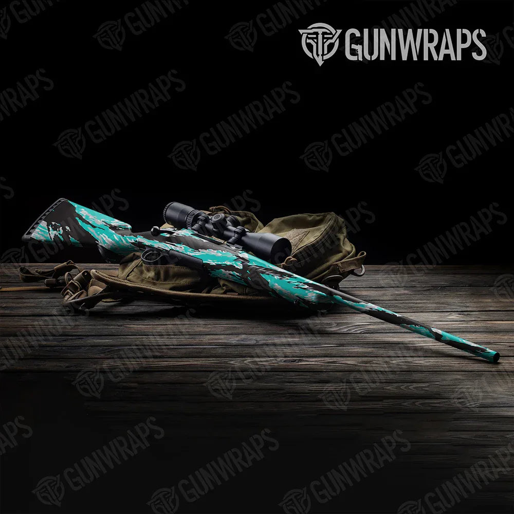 Vietnam Tiger Stripe Tiffany Blue Tiger Rifle Gun Skin Vinyl Wraps