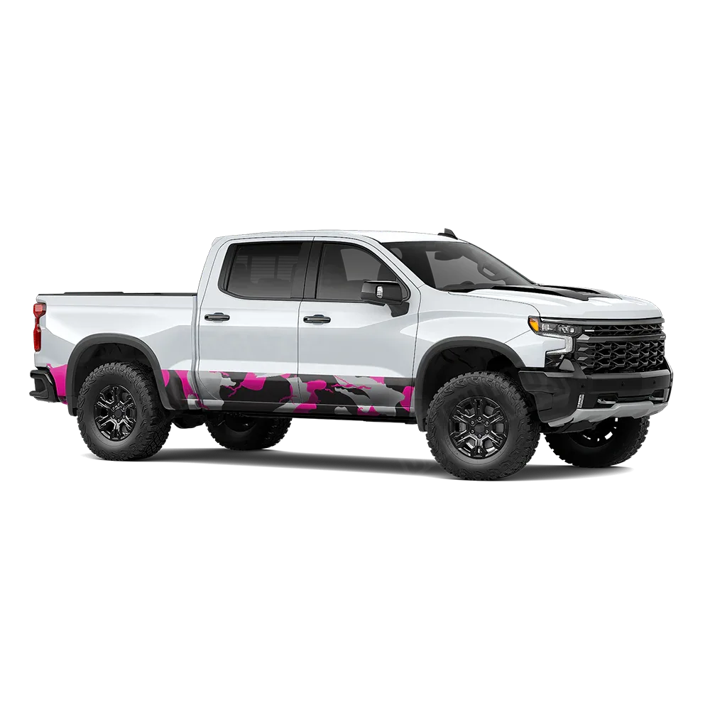 Ragged Magenta Tiger Rocker Panel Wraps