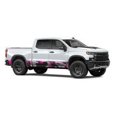 Ragged Magenta Tiger Rocker Panel Wraps
