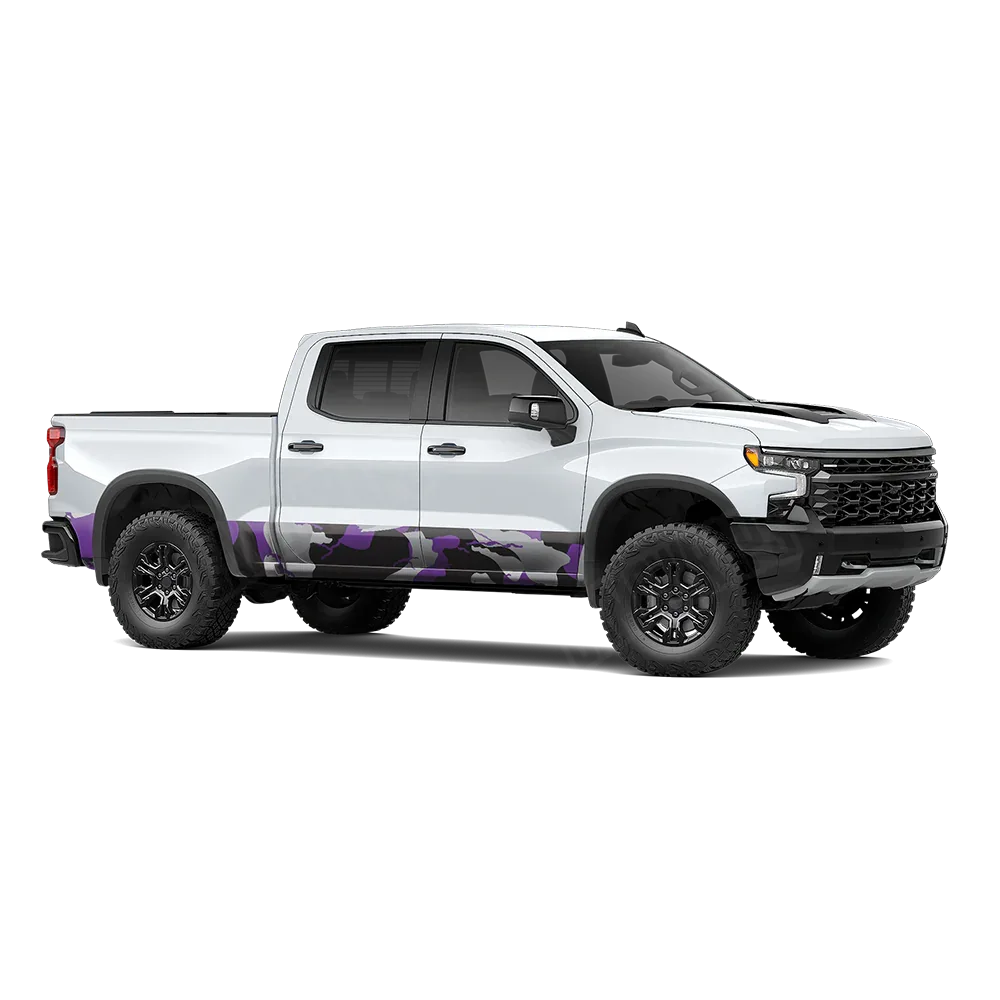 Ragged Purple Tiger Rocker Panel Wraps