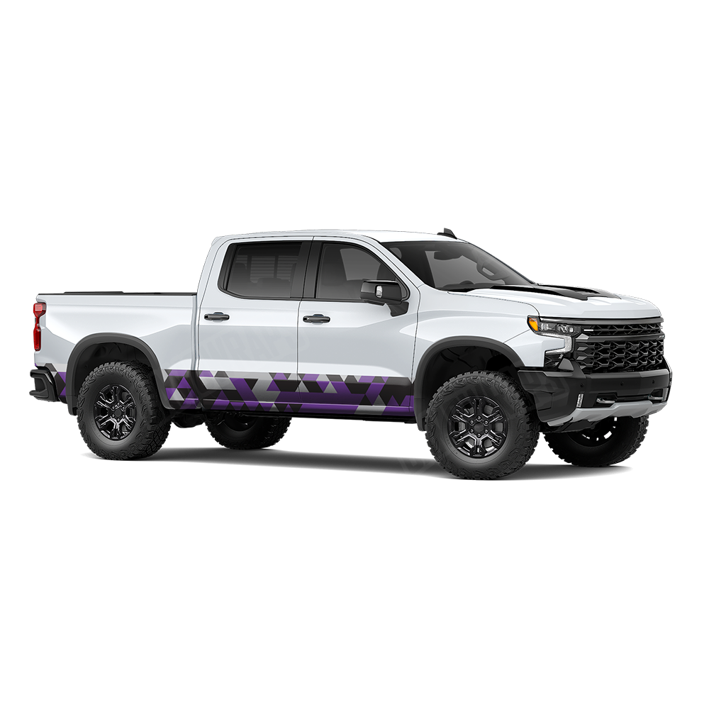 Triangle Purple Tiger Rocker Panel Wraps