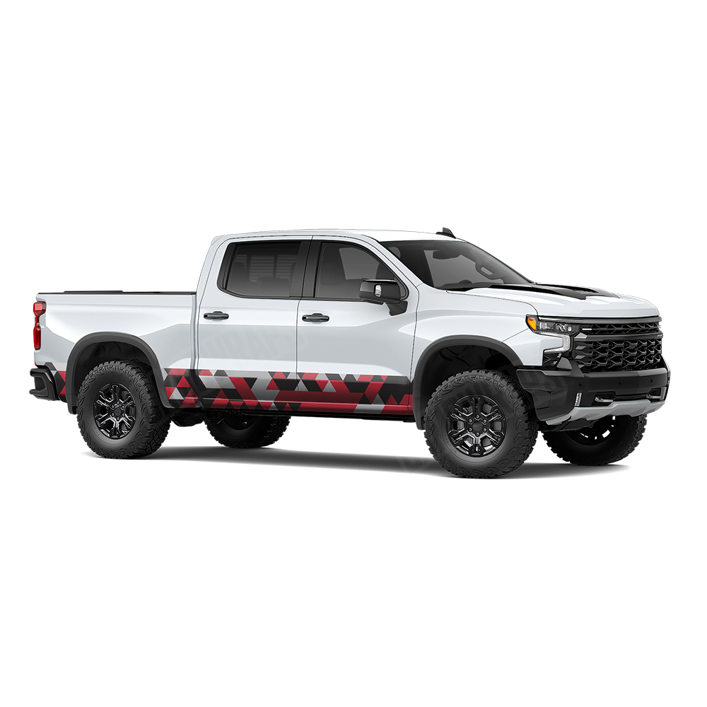 Triangle Red Tiger Rocker Panel Wraps