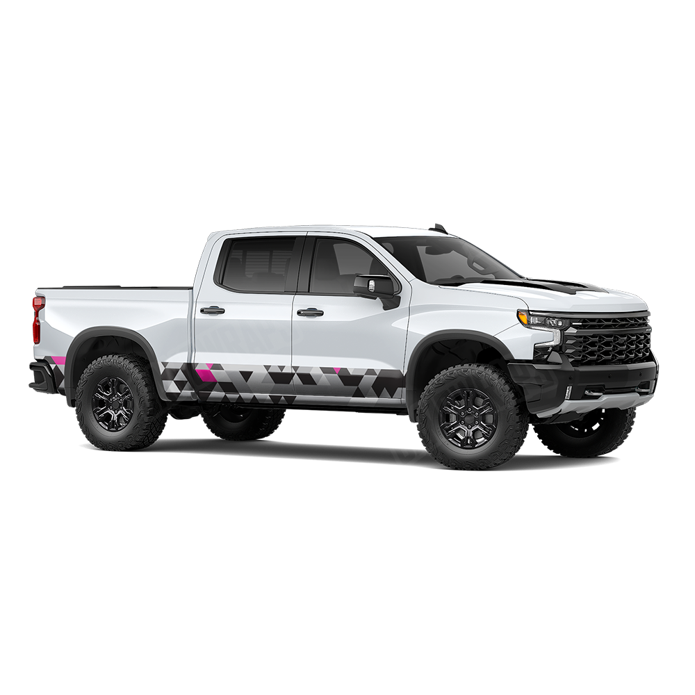 Triangle Urban Magenta Rocker Panel Wraps