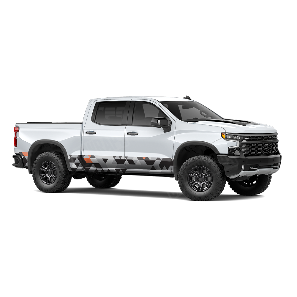Triangle Urban Orange Rocker Panel Wraps