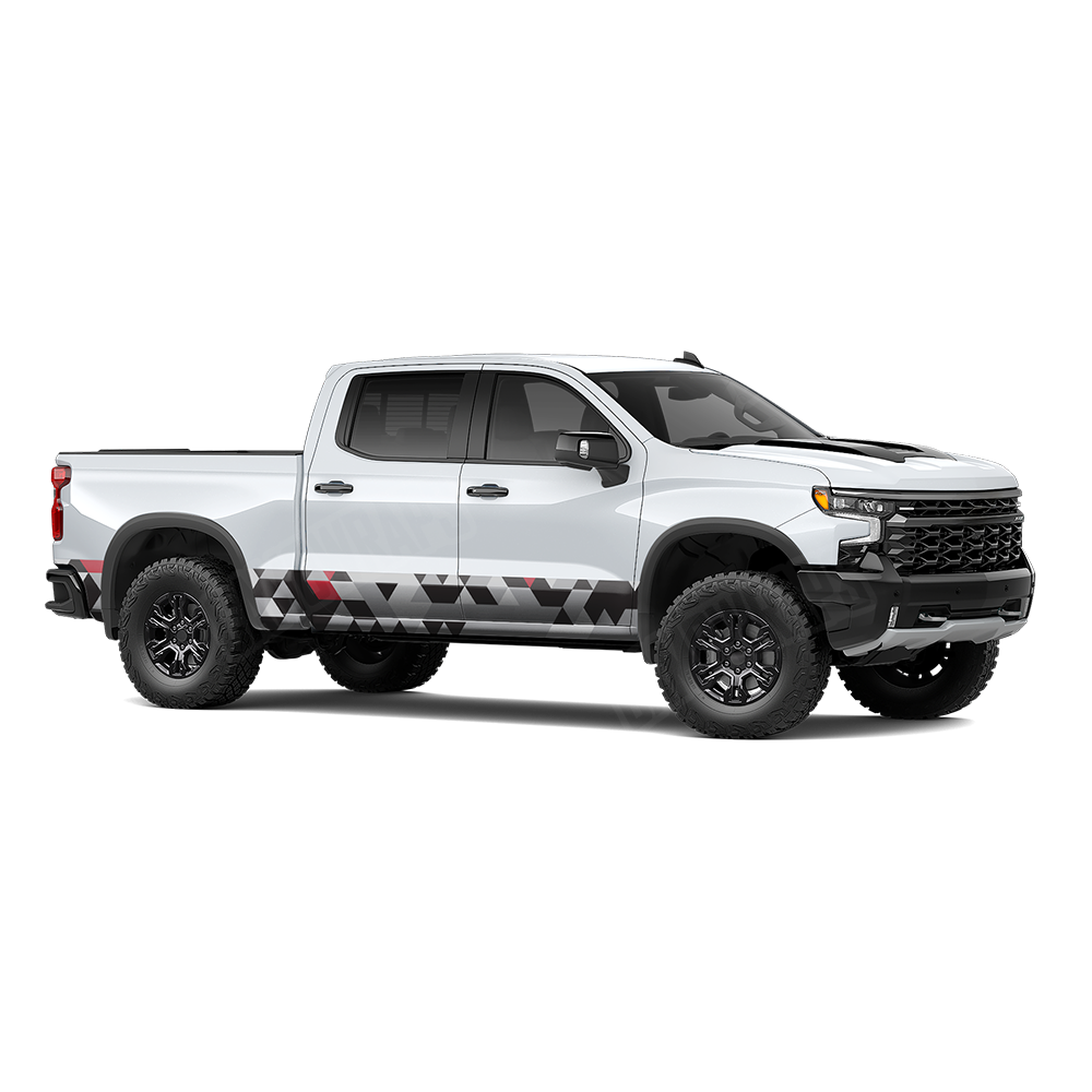 Triangle Urban Red Rocker Panel Wraps