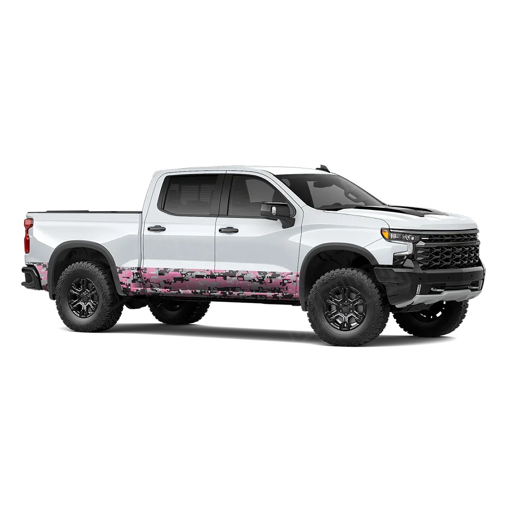 Digital Pink Tiger Rocker Panel Wraps