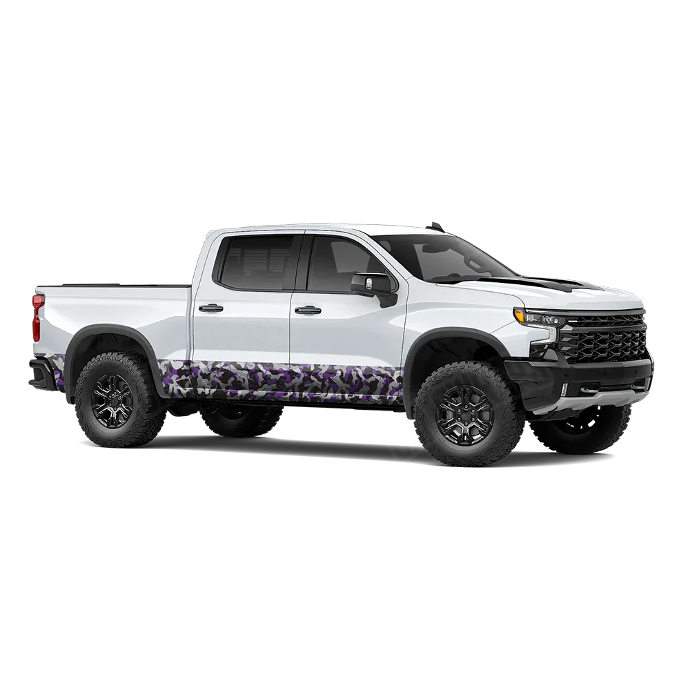 Ragged Purple Tiger Rocker Panel Wraps
