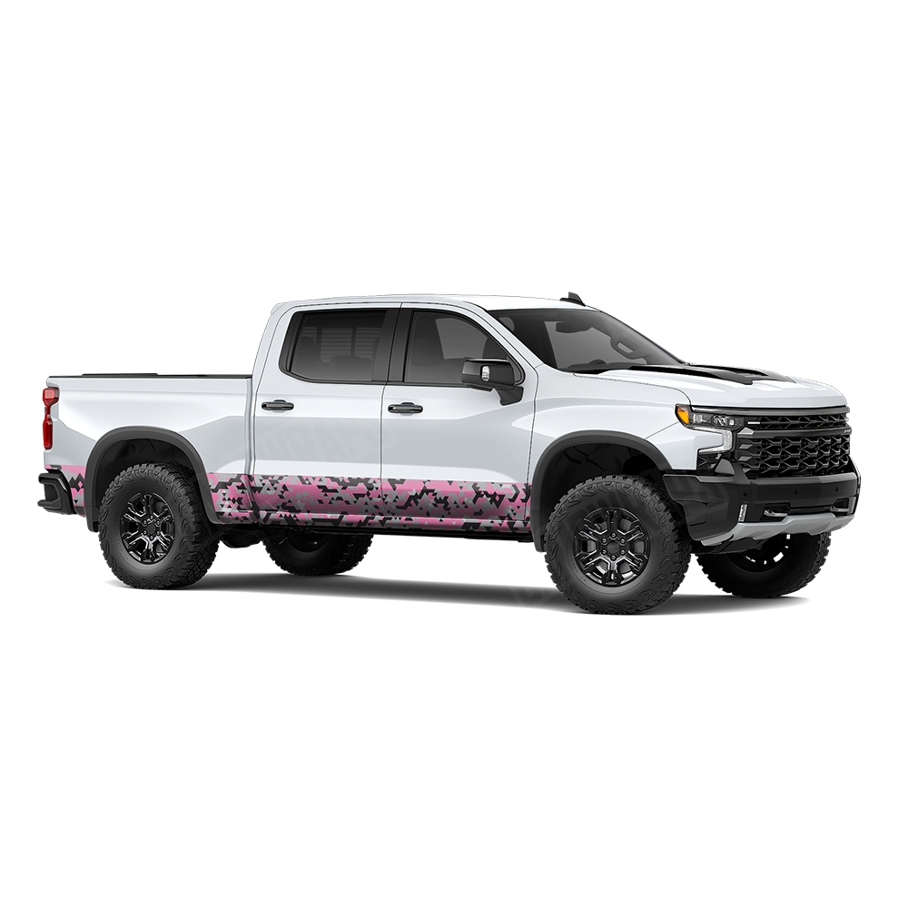 Triangle Pink Tiger Rocker Panel Wraps