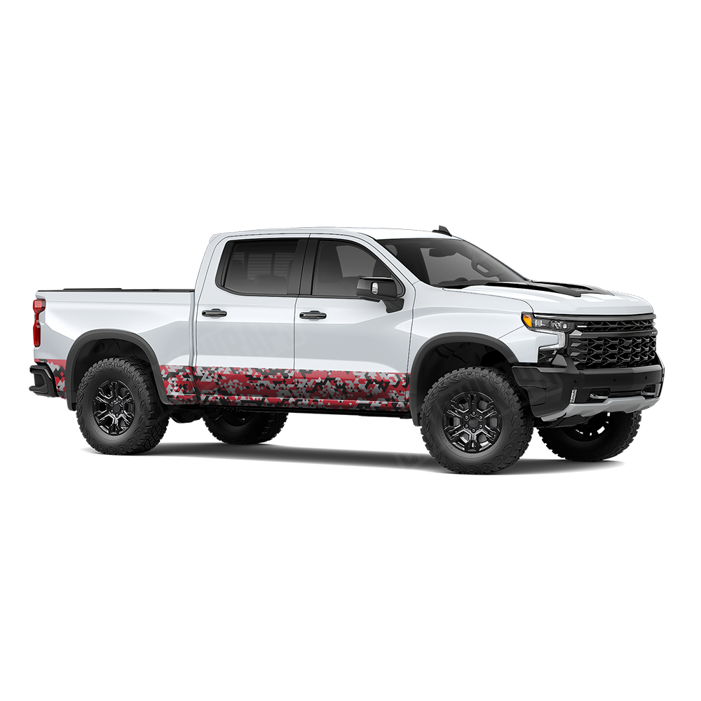 Triangle Red Tiger Rocker Panel Wraps