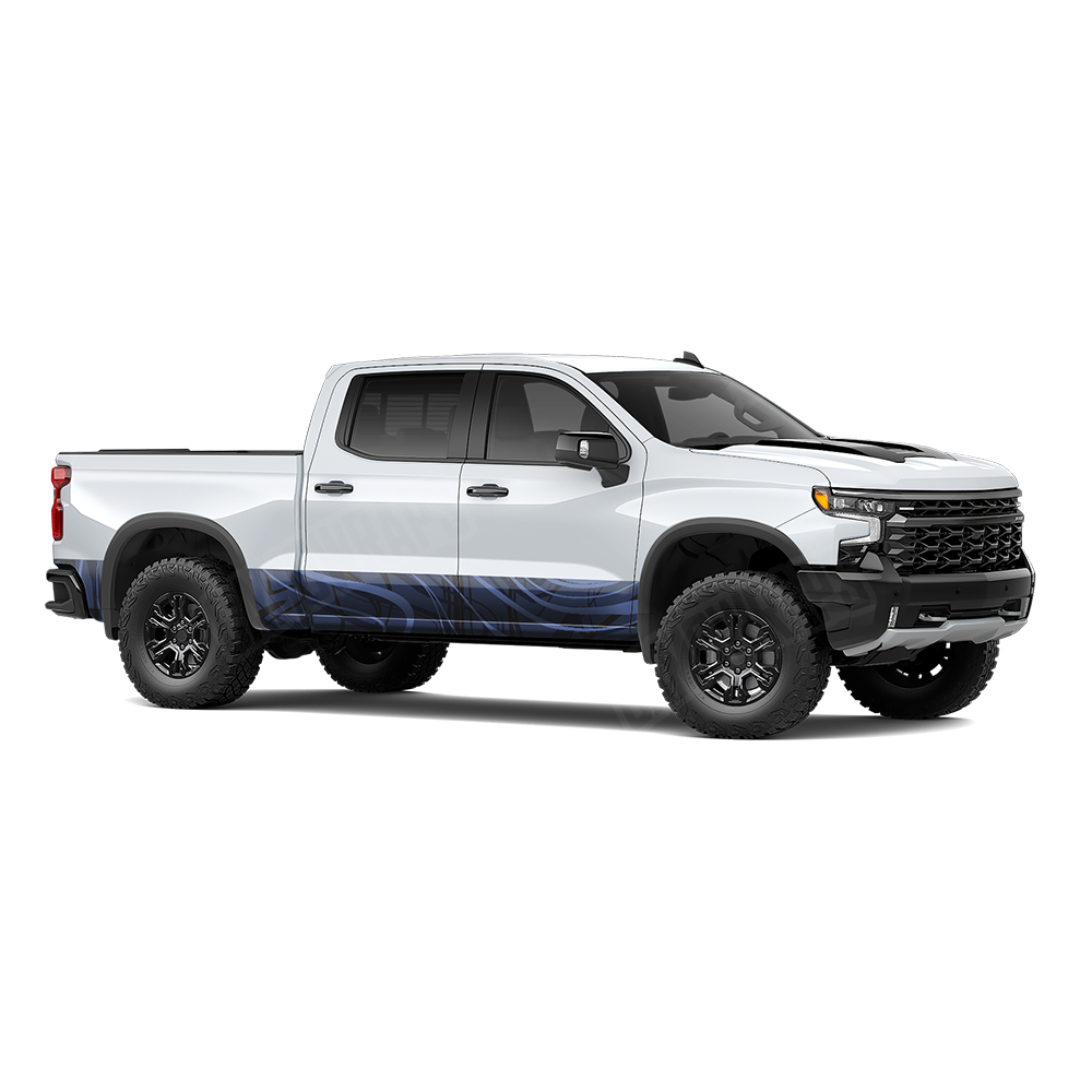 Liquid Smoke Blue Midnight Rocker Panel Wraps