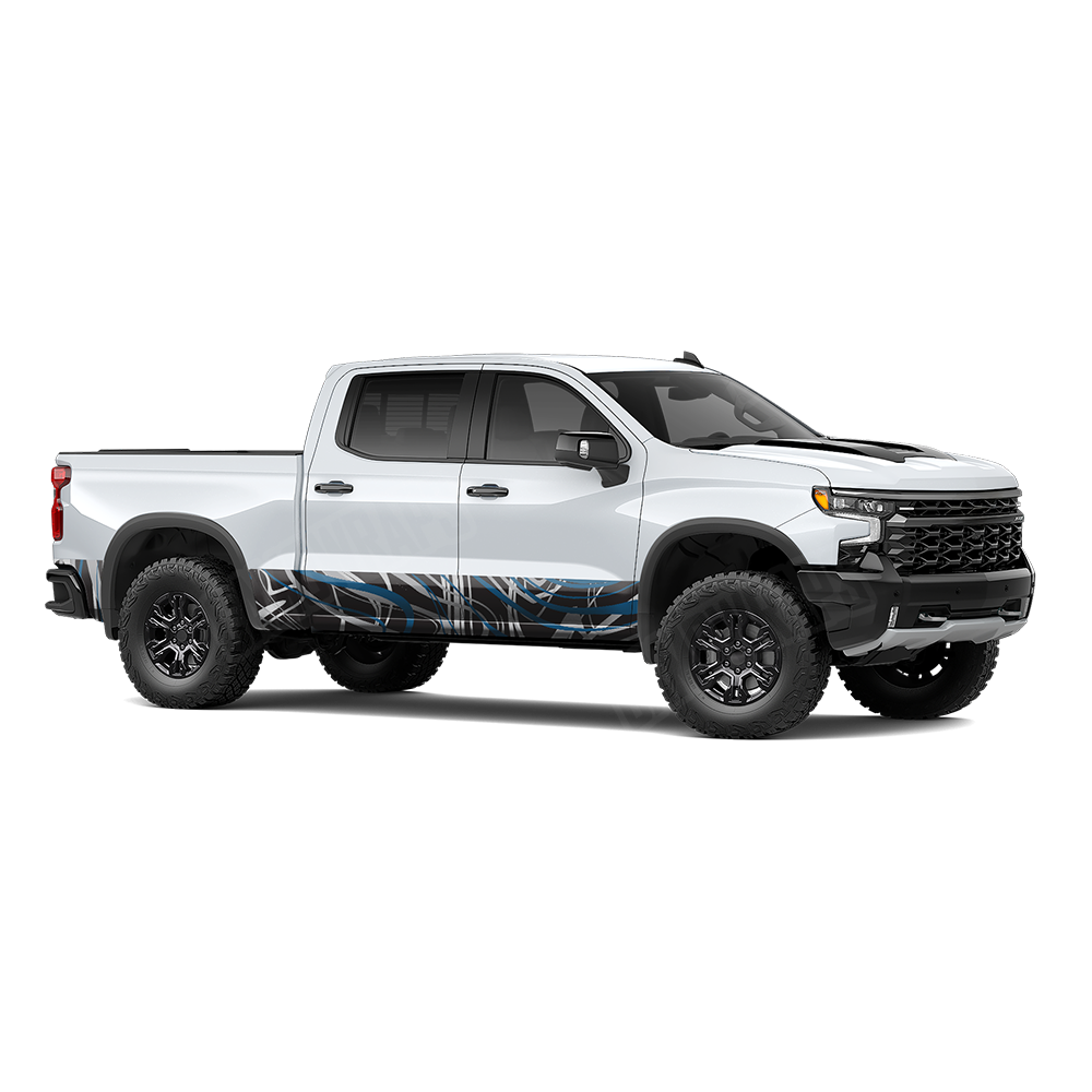 Liquid Smoke Blue Tiger Rocker Panel Wraps