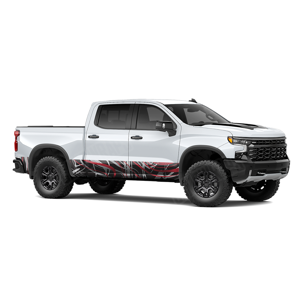 Liquid Smoke Red Tiger Rocker Panel Wraps