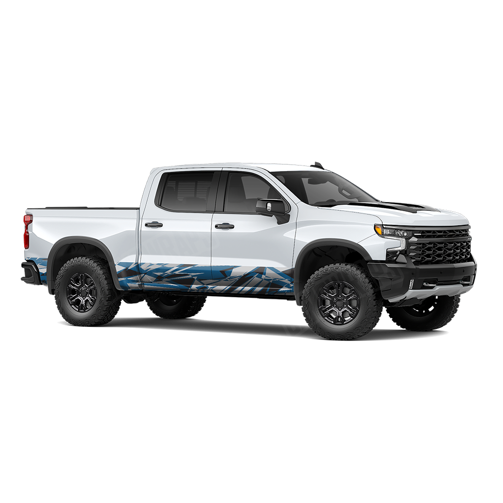 Sharp Blue Tiger Rocker Panel Wraps