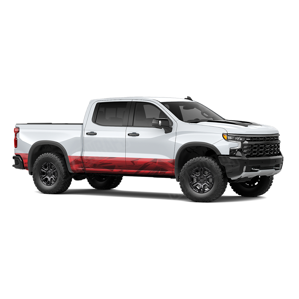 Sharp Elite Red Rocker Panel Wraps