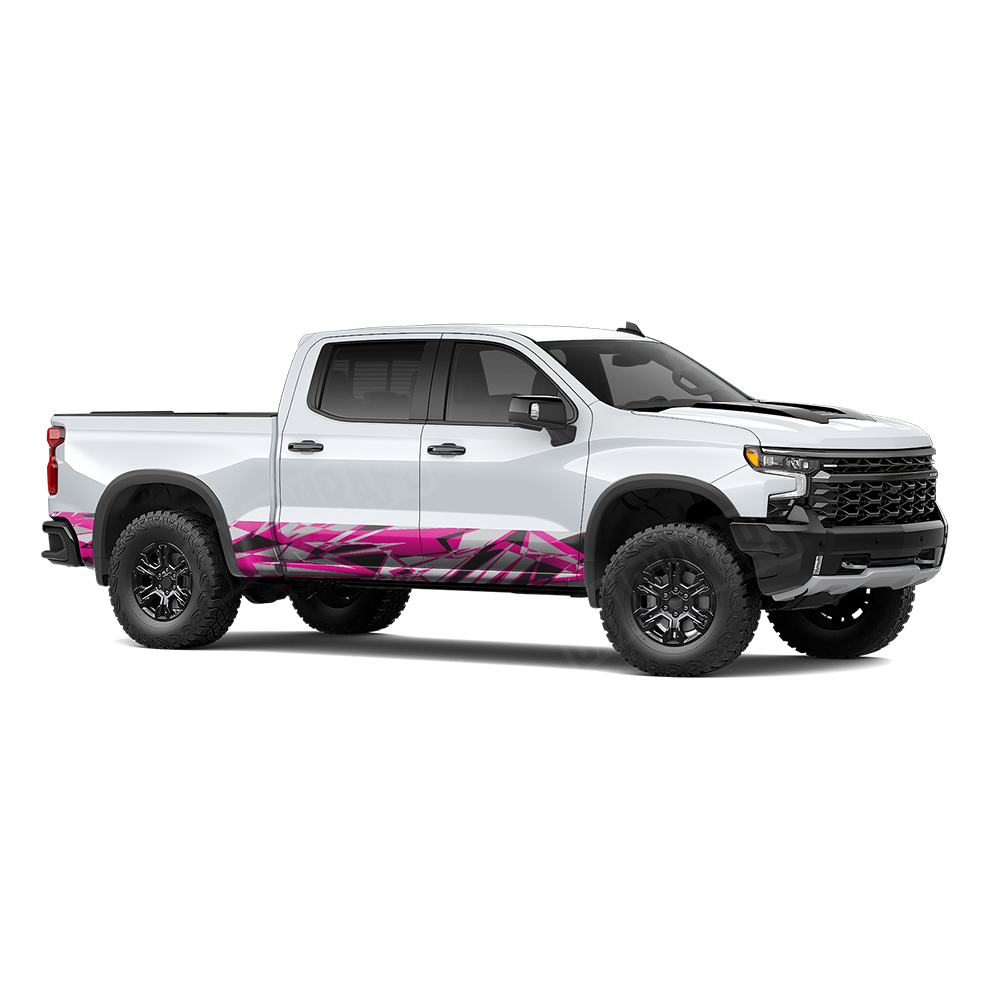 Sharp Magenta Tiger Rocker Panel Wraps