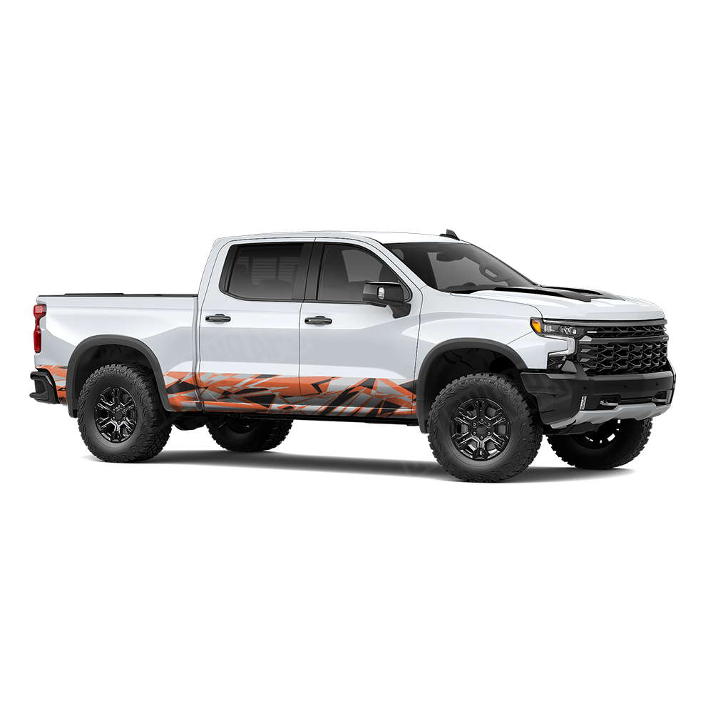 Sharp Orange Tiger Rocker Panel Wraps