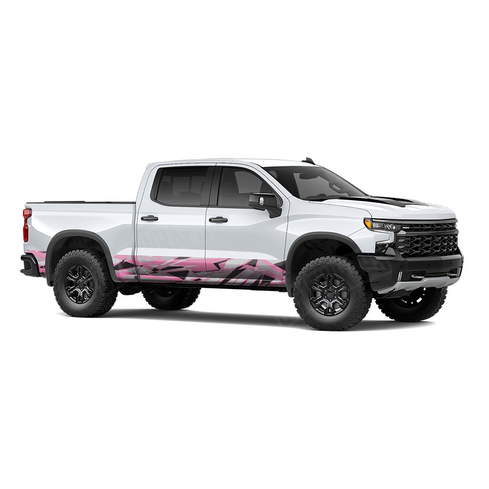 Sharp Pink Tiger Rocker Panel Wraps