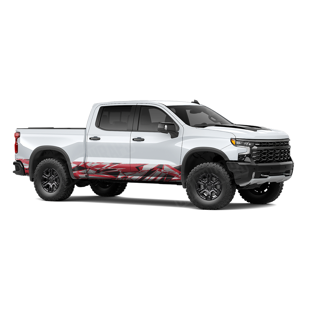 Sharp Red Tiger Rocker Panel Wraps