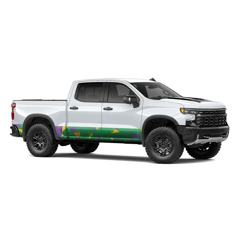 Shattered Mardi Gras Rocker Panel Wraps
