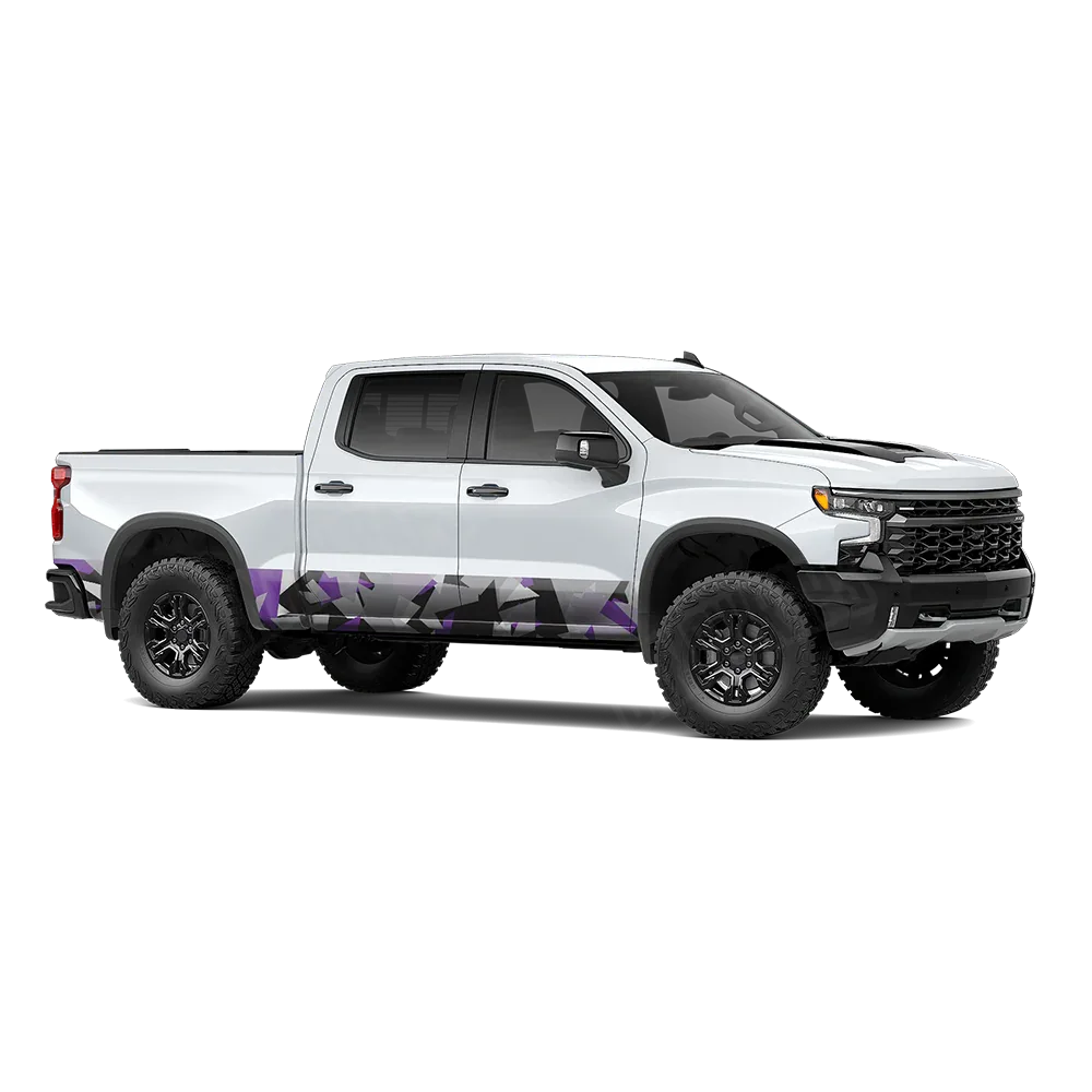 Shattered Purple Tiger Rocker Panel Wraps