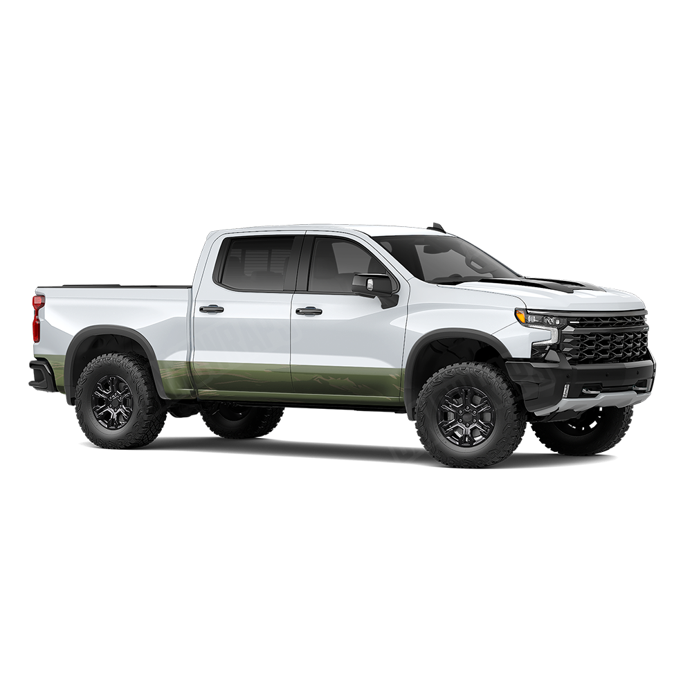 Shredded Army Green Rocker Panel Wraps