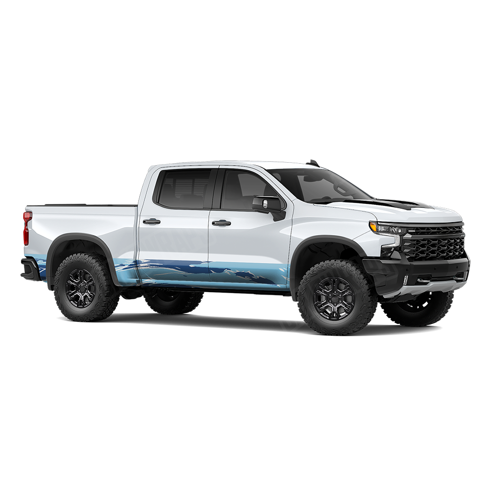 Shredded Baby Blue Rocker Panel Wraps
