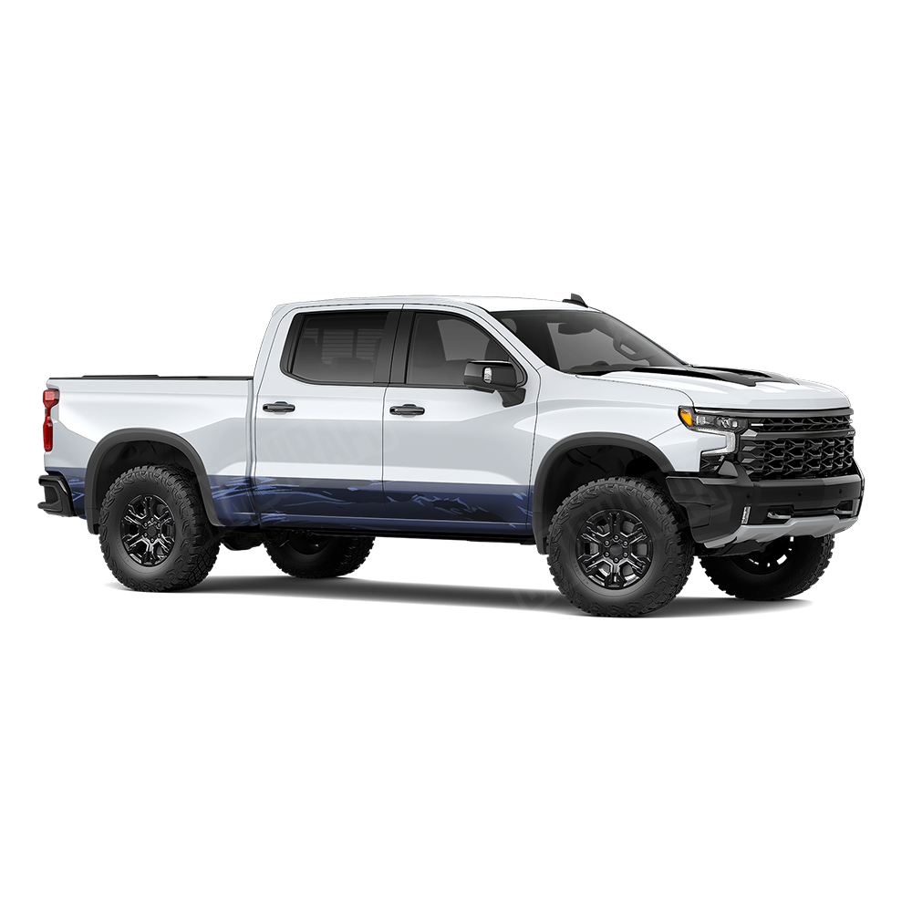 Shredded Blue Midnight Rocker Panel Wraps