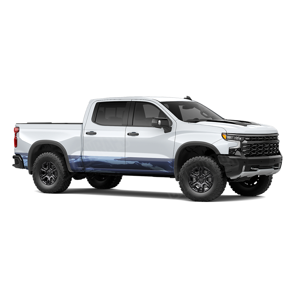 Shredded Blue Urban Night Rocker Panel Wraps