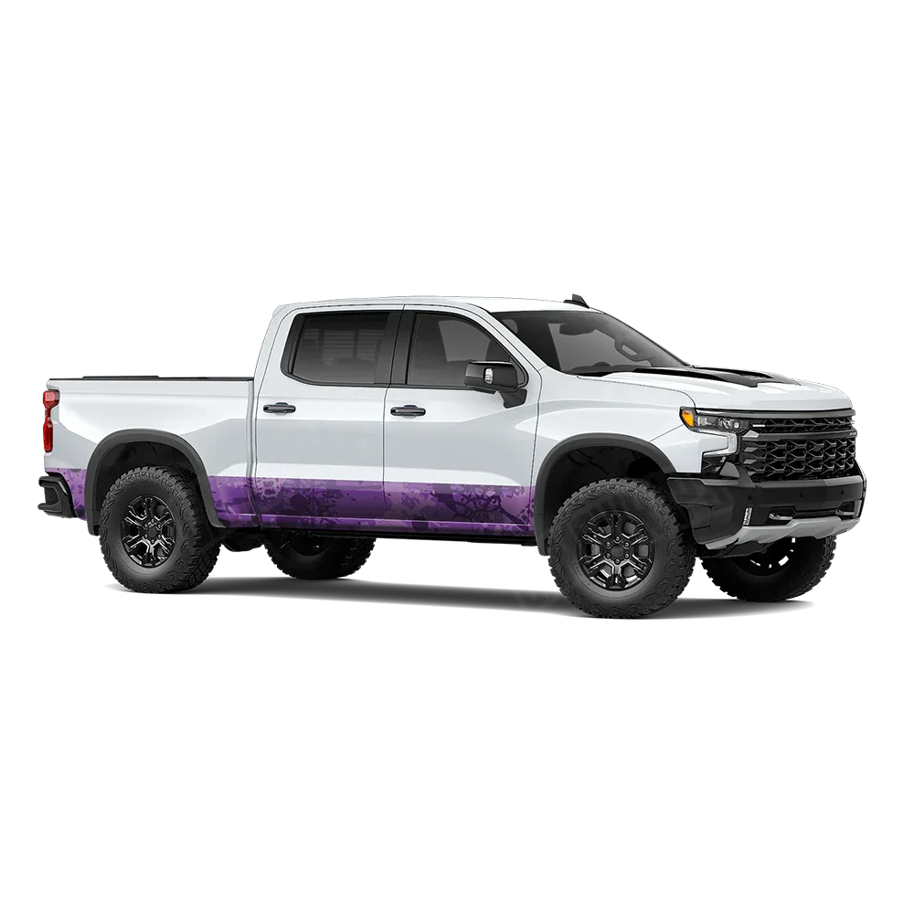 Tire Splatter Elite Purple Rocker Panel Wraps