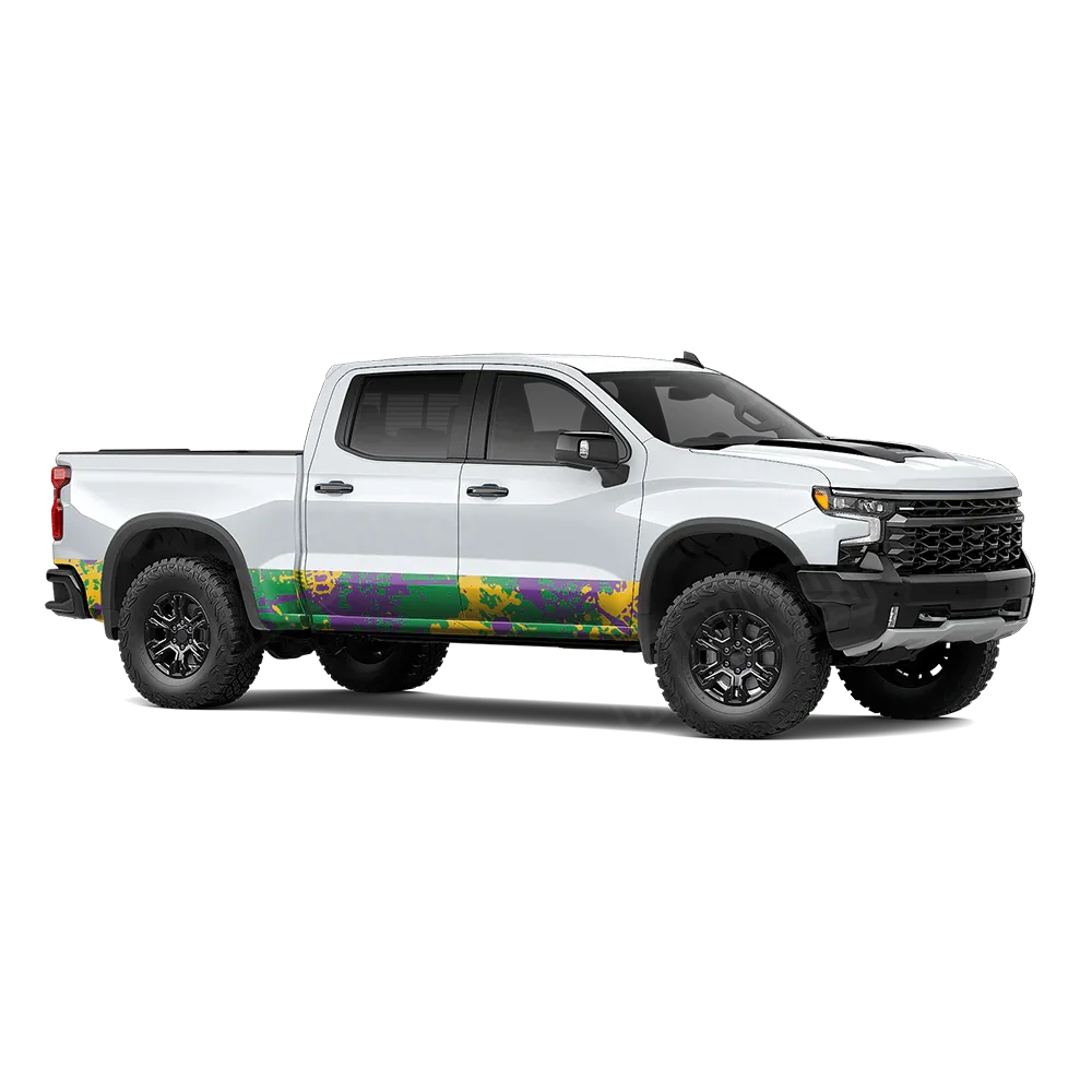 Tire Splatter Mardi Gras Rocker Panel Wraps