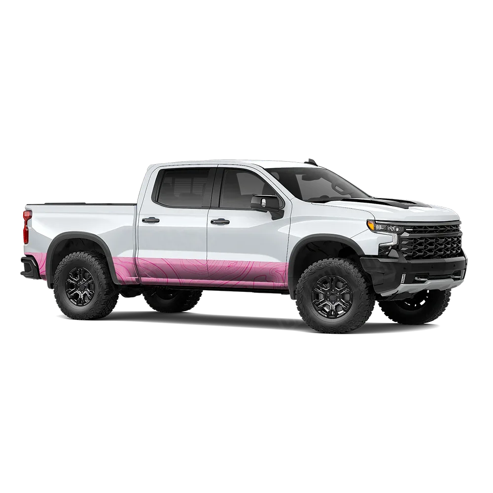 Topographic Pink Rocker Panel Wraps