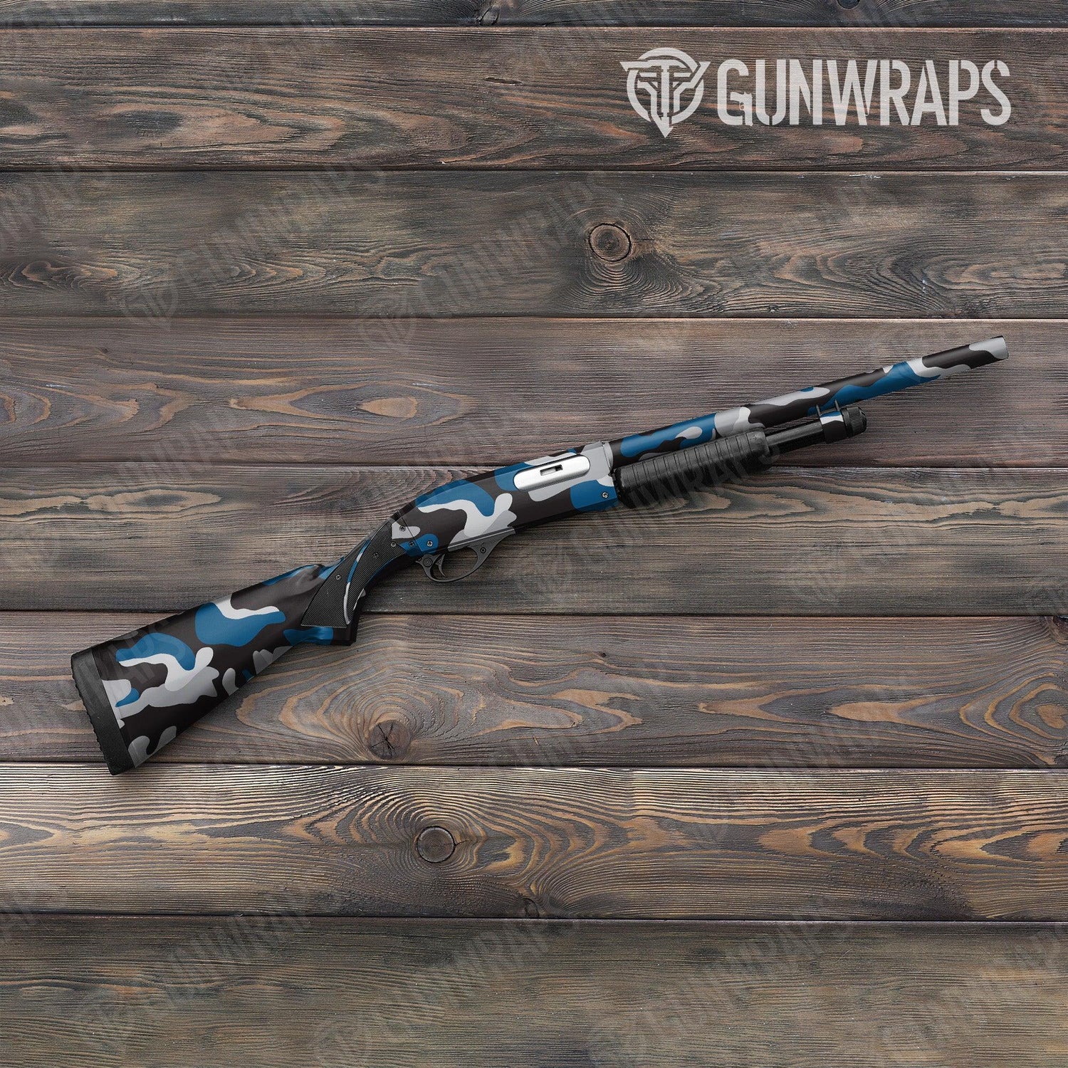 Classic Blue Tiger Shotgun Gun Skin Vinyl Wraps