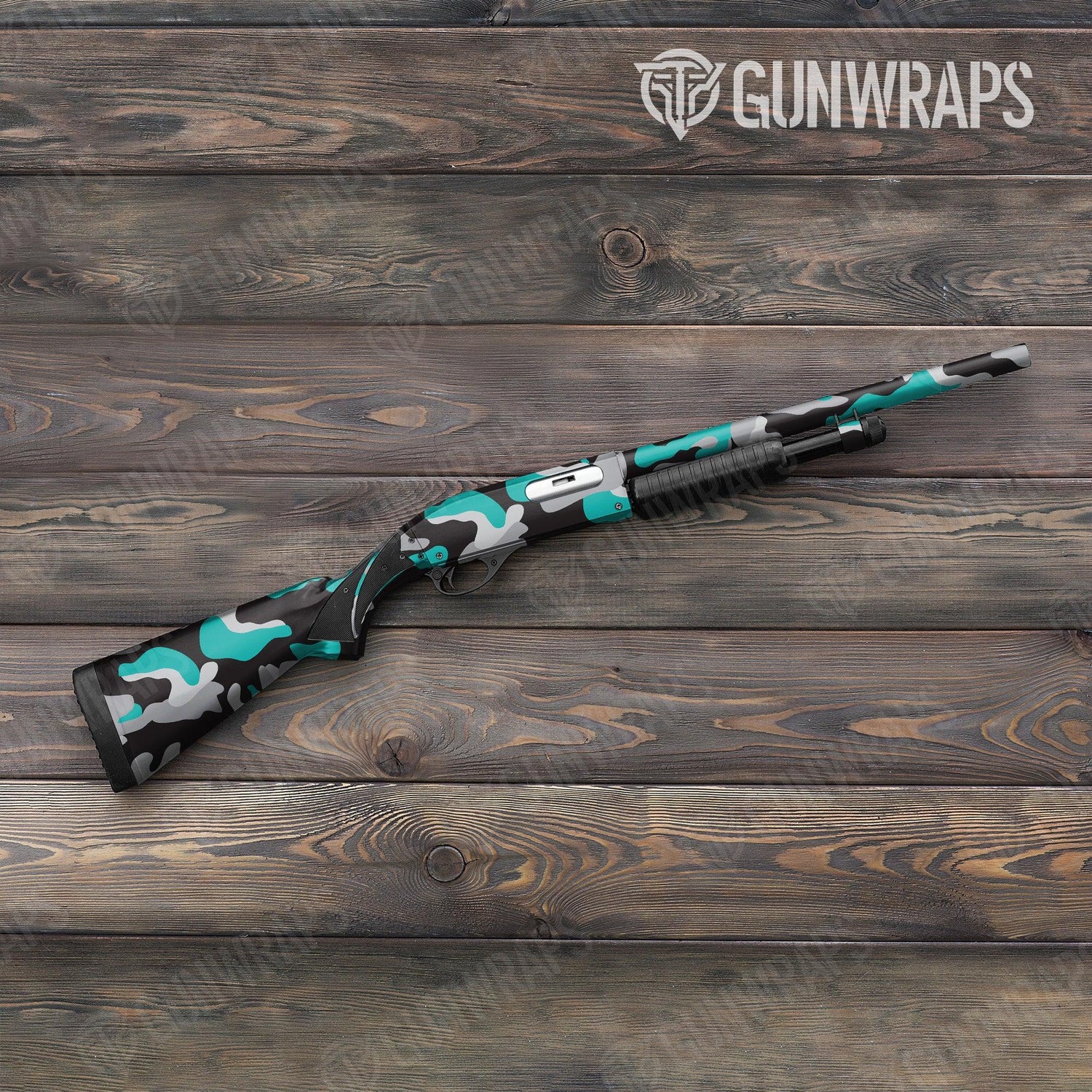 Classic Tiffany Blue Tiger Shotgun Gun Skin Vinyl Wraps