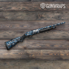 Digital Blue Tiger Shotgun Gun Skin Vinyl Wraps