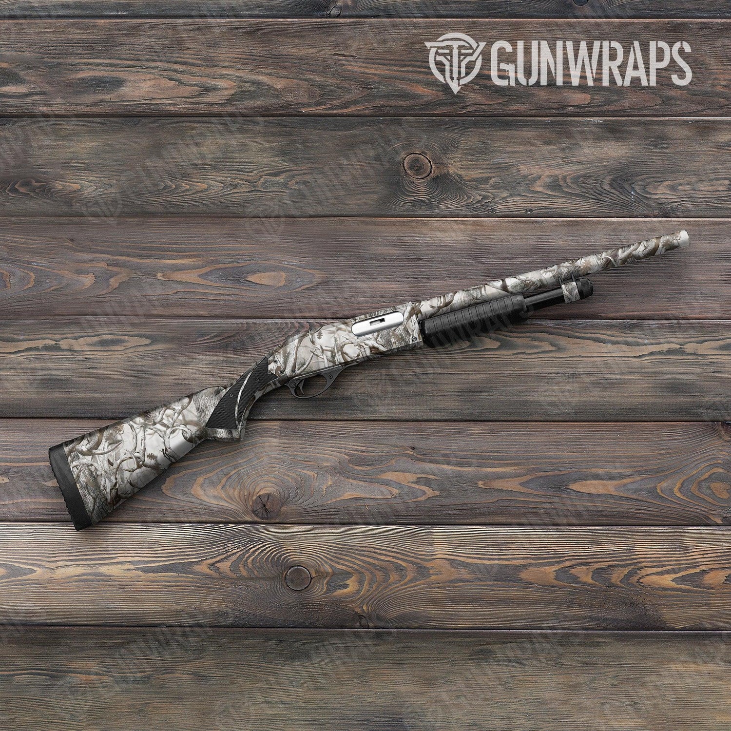 Nature Lifeless Snow Woods Buck Skull Shotgun Gun Skin Vinyl Wraps