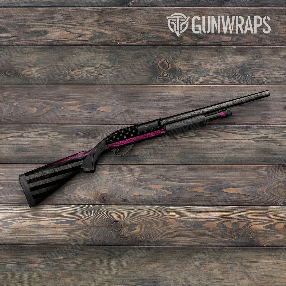 Patriotic Pink Flag Shotgun Gun Skin Vinyl Wraps