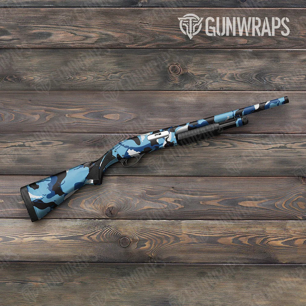 Ragged Baby Blue Shotgun Gun Skin Vinyl Wraps
