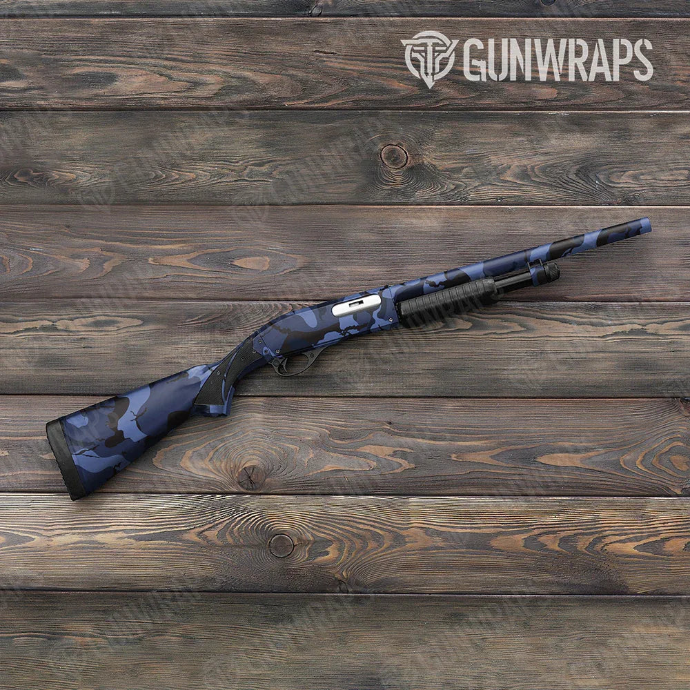 Ragged Blue Midnight Shotgun Gun Skin Vinyl Wraps