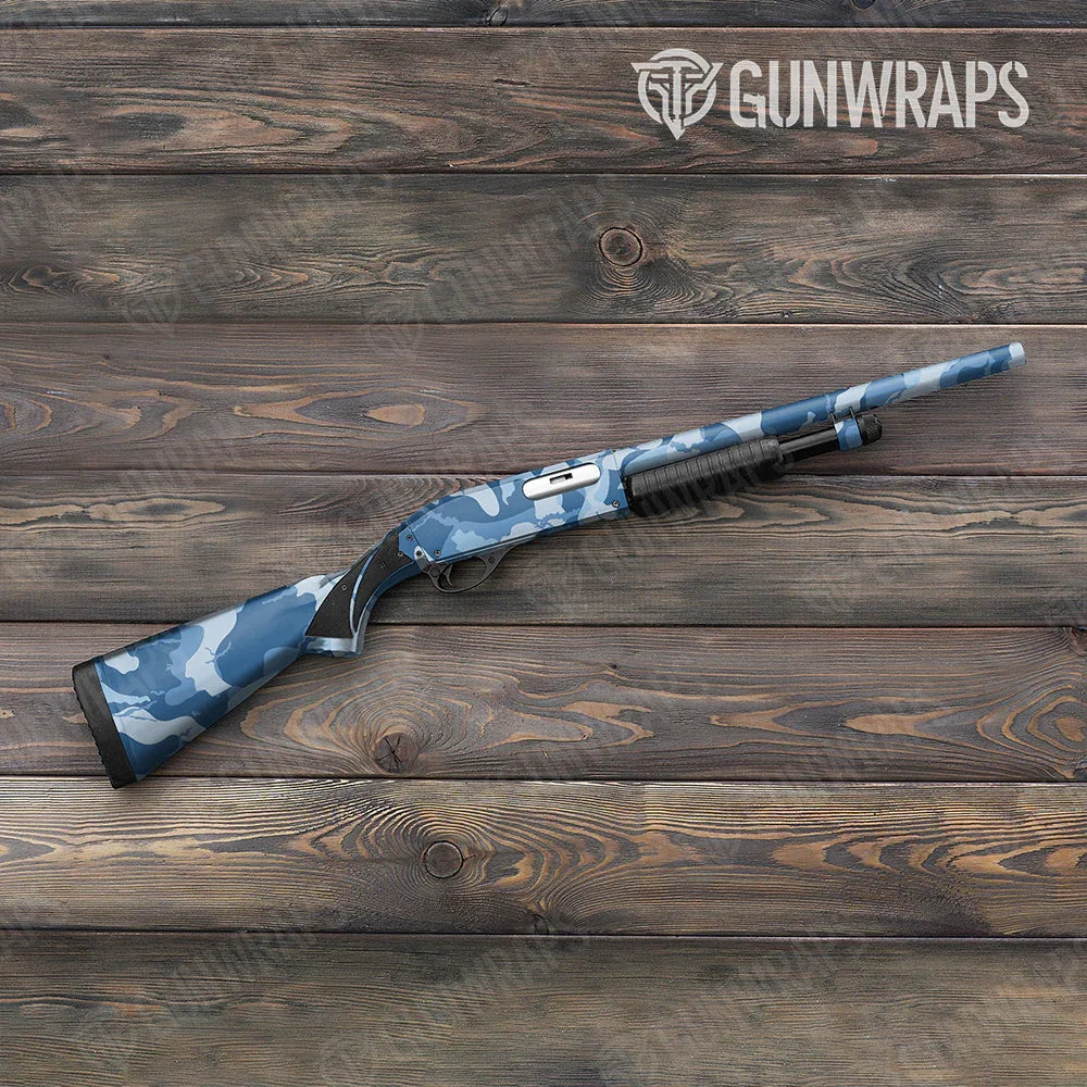 Ragged Cool Blue Shotgun Gun Skin Vinyl Wraps