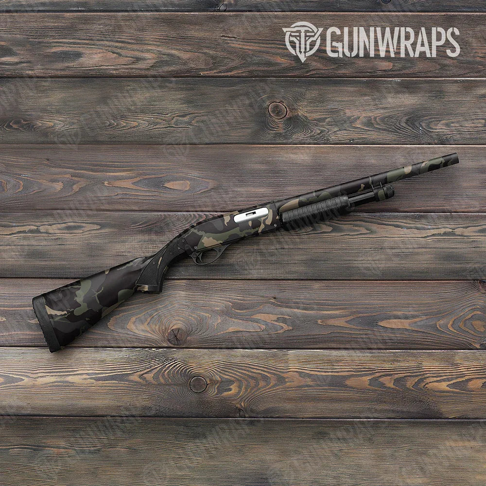 Ragged Militant Charcoal Shotgun Gun Skin Vinyl Wraps