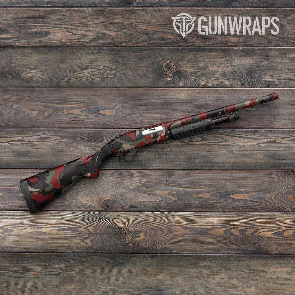 Ragged Militant Red Shotgun Gun Skin Vinyl Wraps