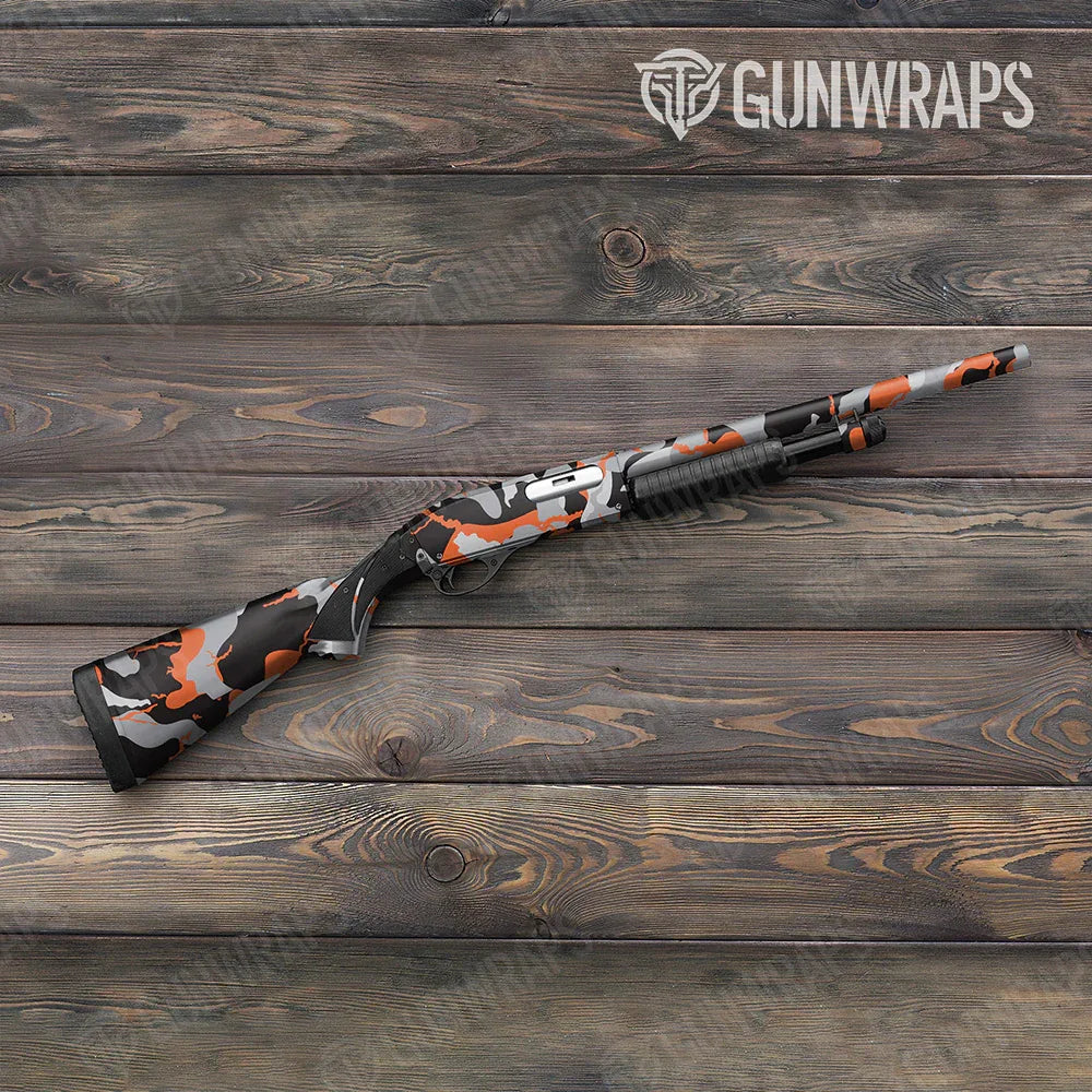 Ragged Orange Tiger Shotgun Gun Skin Vinyl Wraps