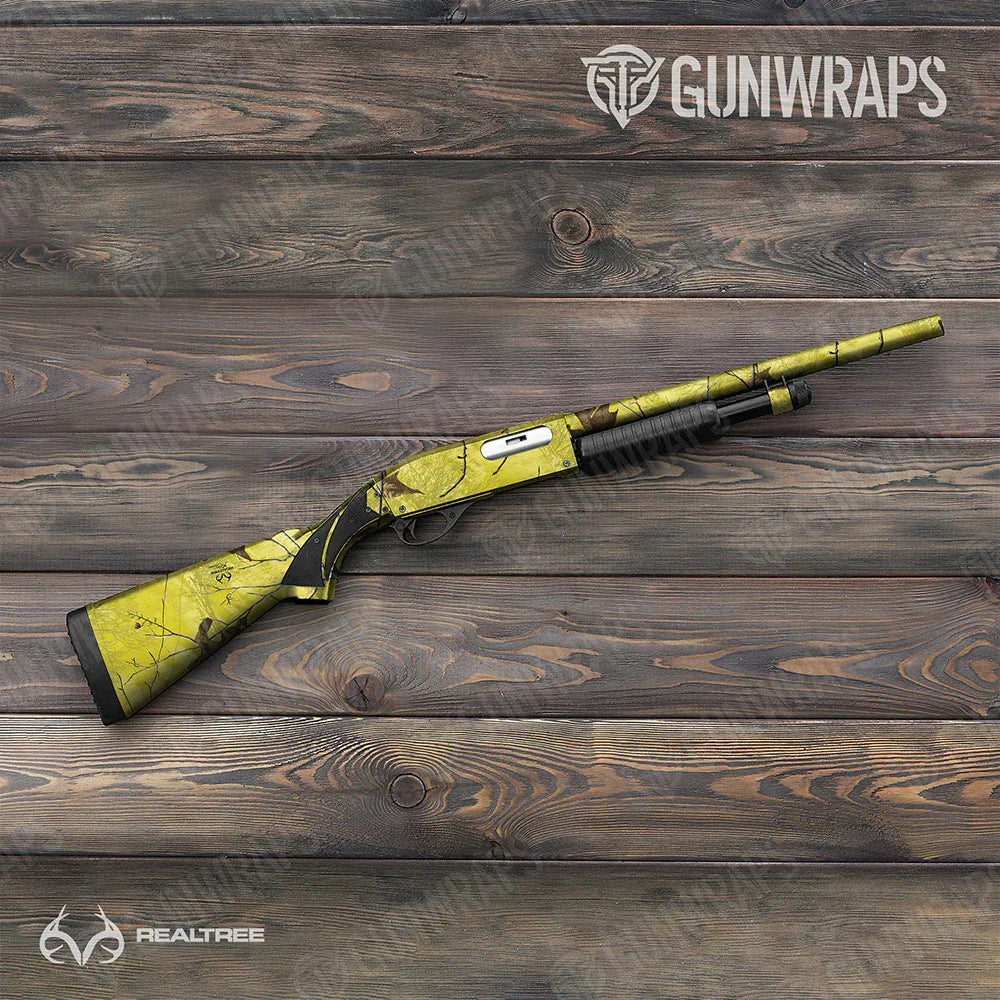 Realtree XTRA Colors Yellow Shotgun Gun Skin Vinyl Wraps