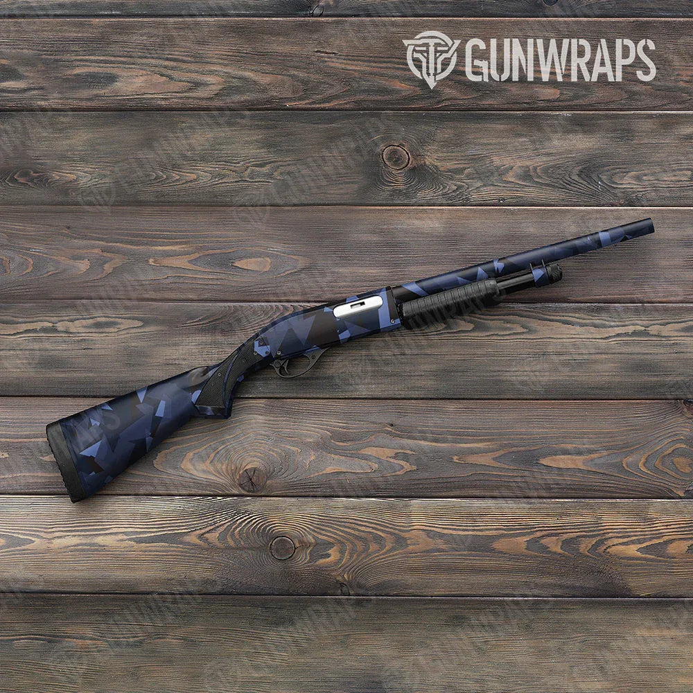 Shattered Blue Midnight Shotgun Gun Skin Vinyl Wraps