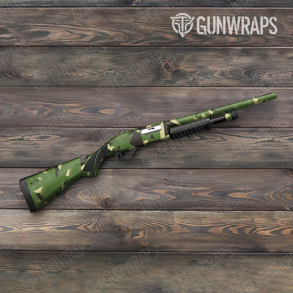 Shattered Jungle Shotgun Gun Skin Vinyl Wraps